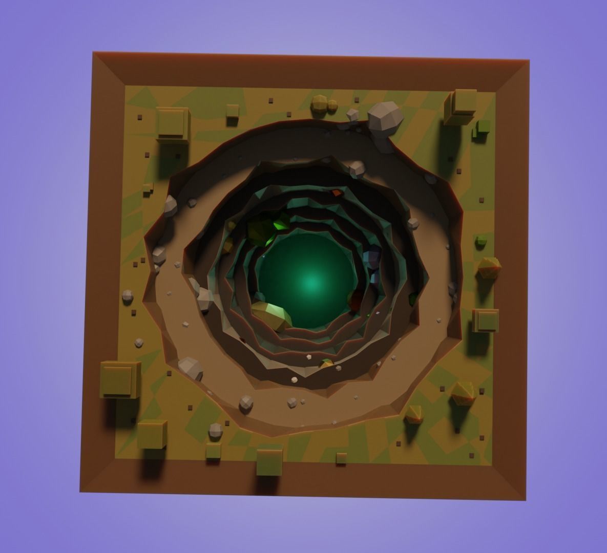 The mysterious deep cave ready to game low-poly Low-poly 3D model_4