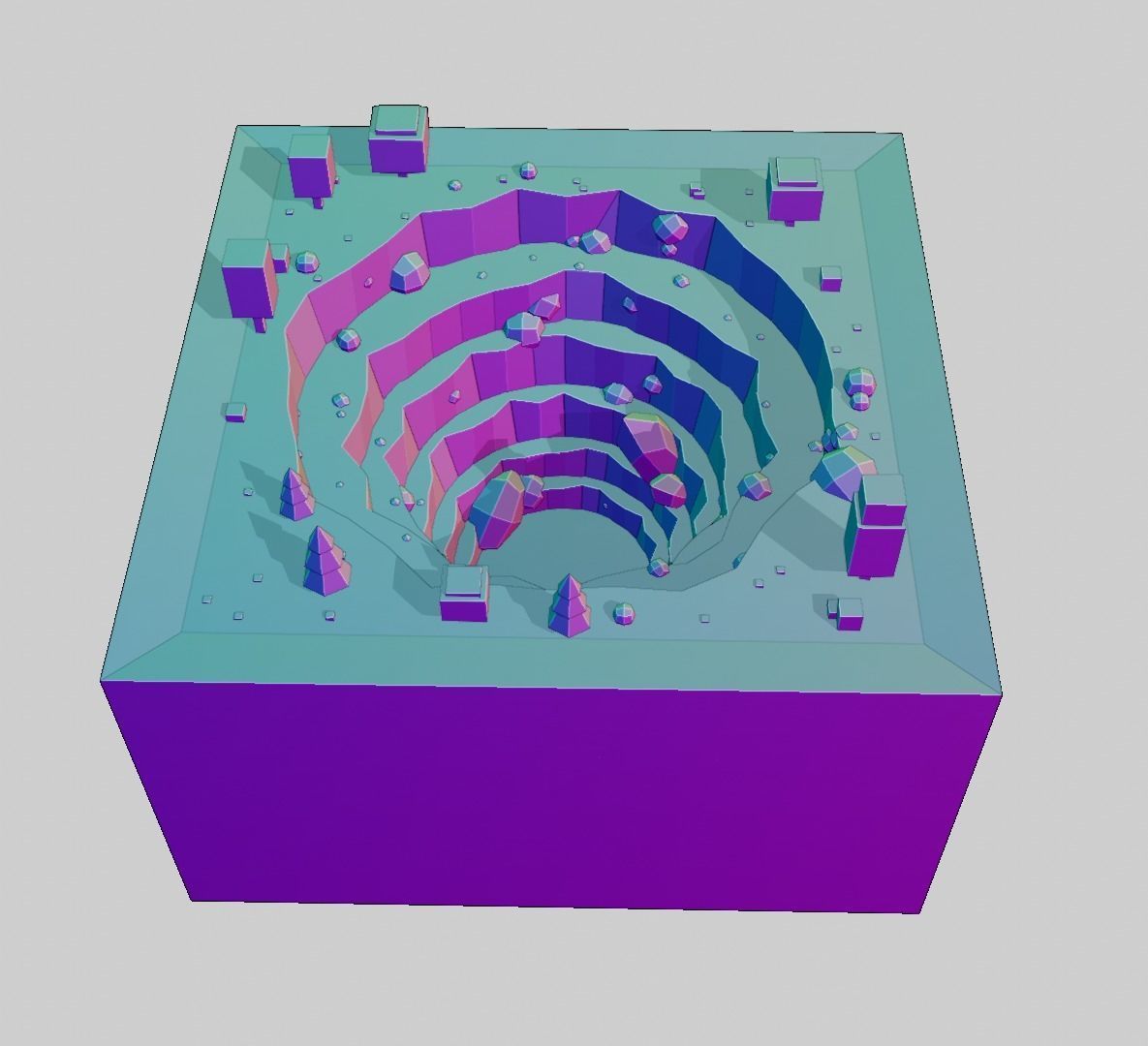 The mysterious deep cave ready to game low-poly Low-poly 3D model_15