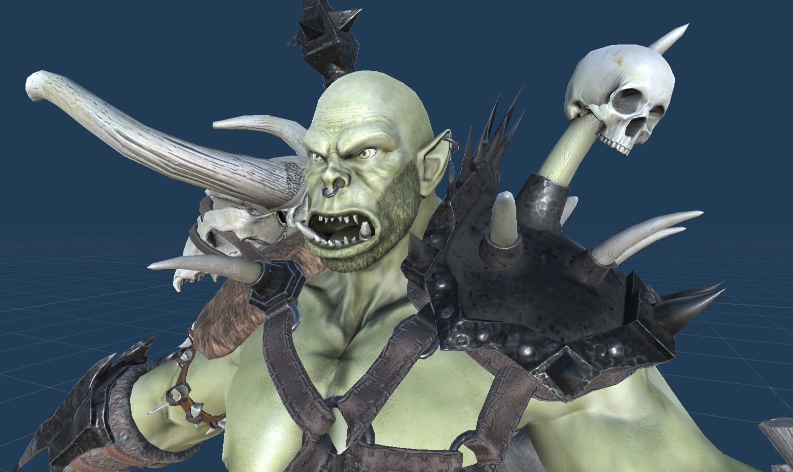 Character Orc Hammer Low-poly 3D model_32