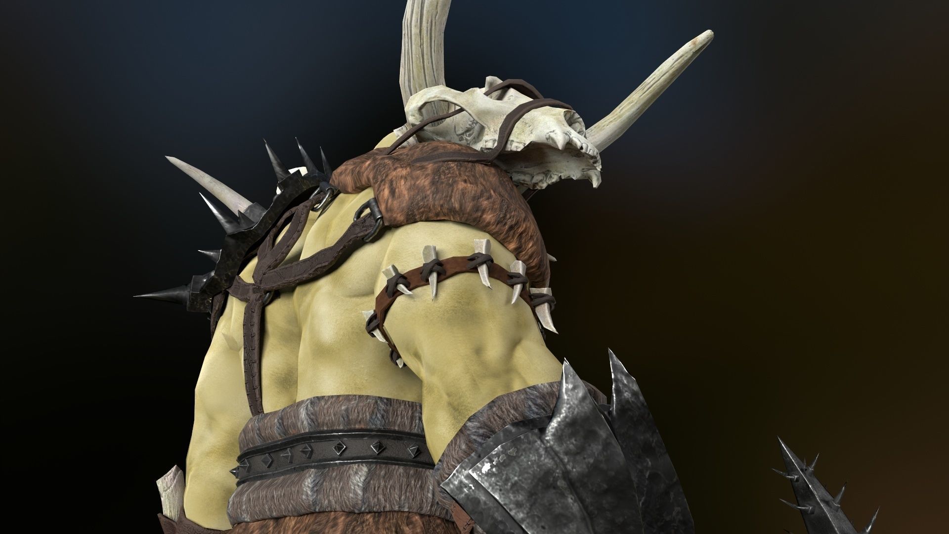 Character Orc Hammer Low-poly 3D model_8