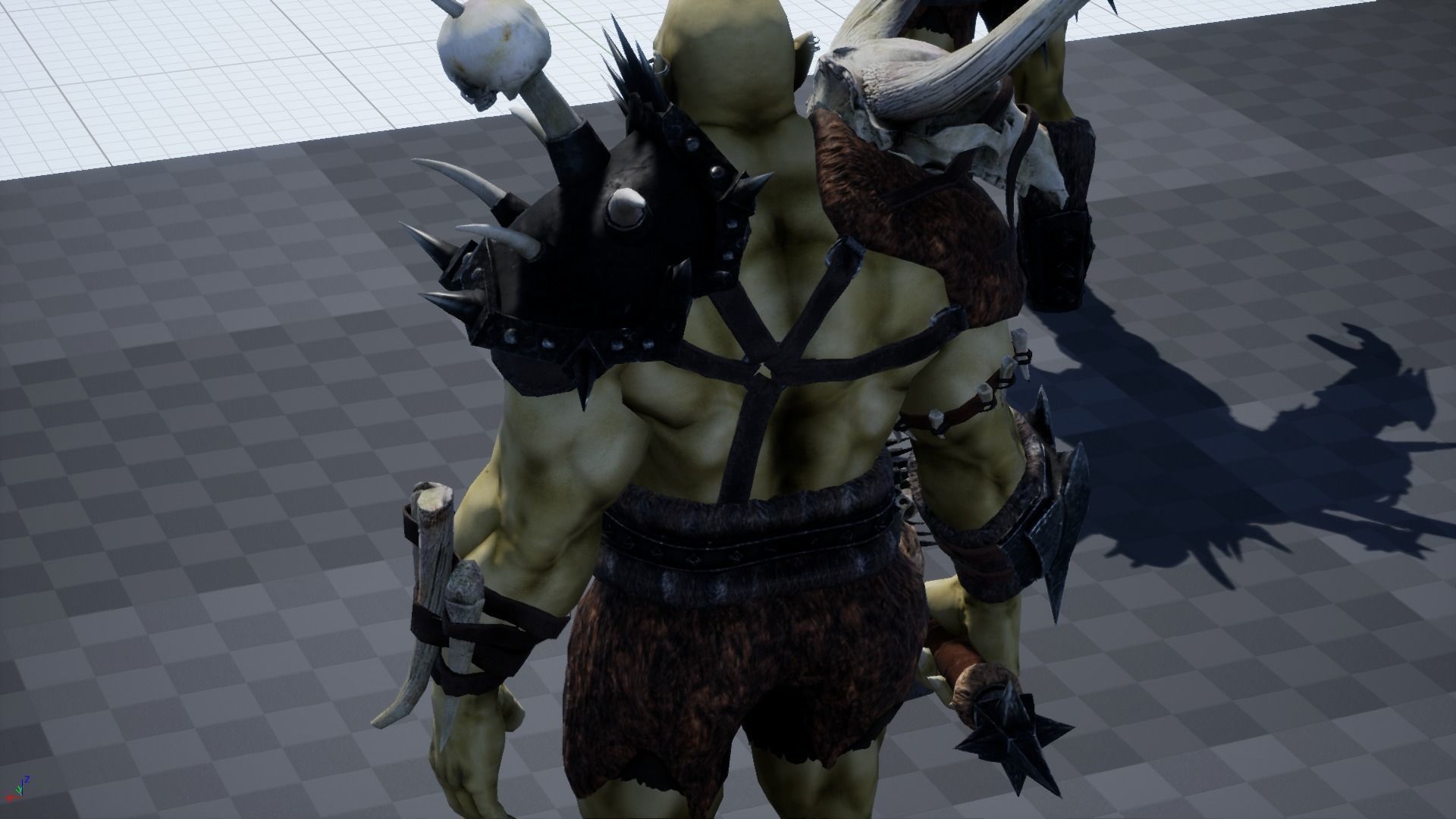 Character Orc Hammer Low-poly 3D model_26