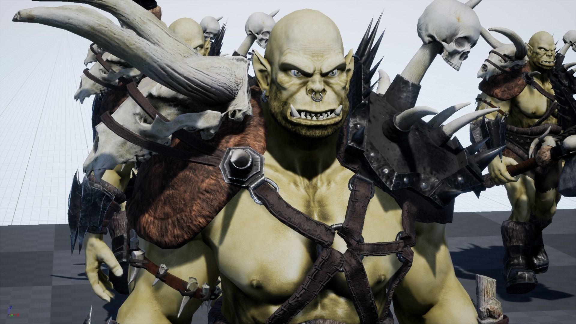 Character Orc Hammer Low-poly 3D model_23