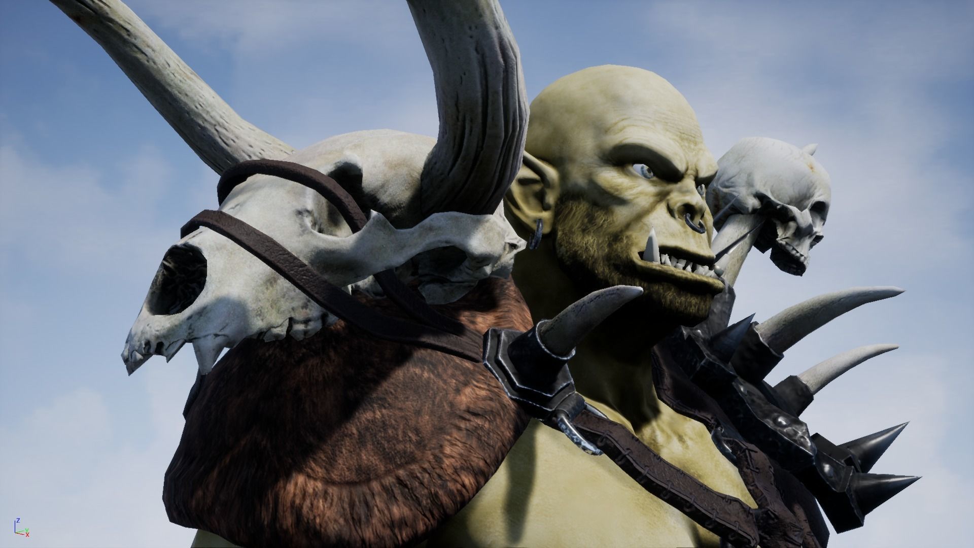 Character Orc Hammer Low-poly 3D model_28