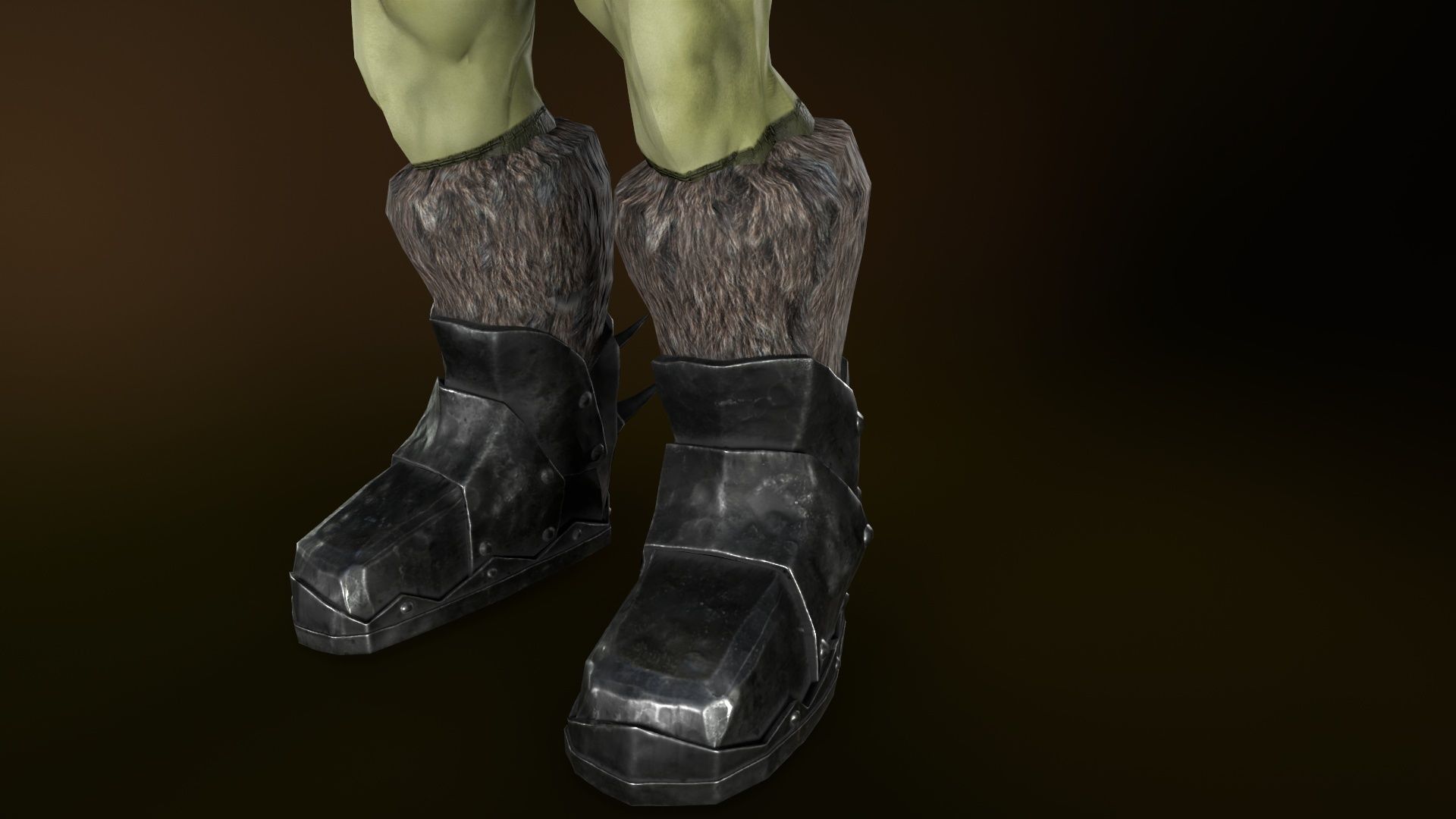 Character Orc Hammer Low-poly 3D model_9