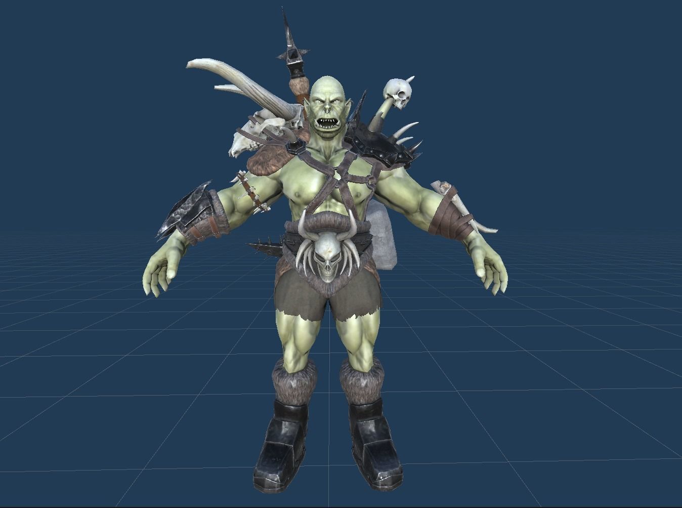 Character Orc Hammer Low-poly 3D model_29