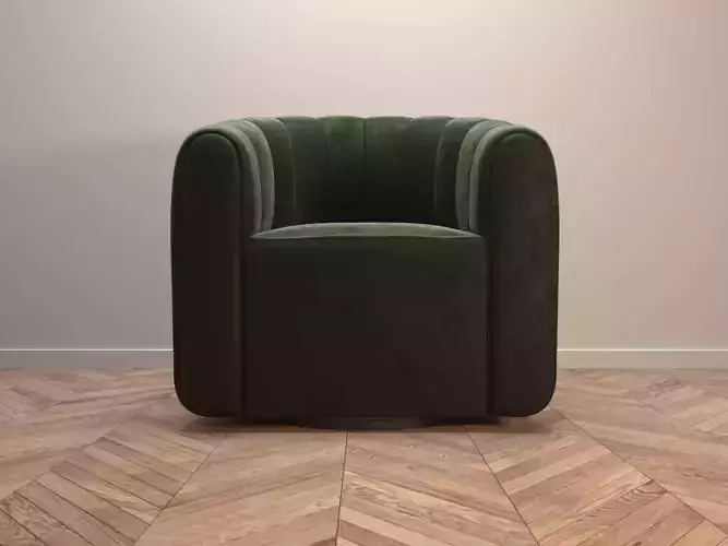 CB2 Fitz Green Velvet Swivel Chair