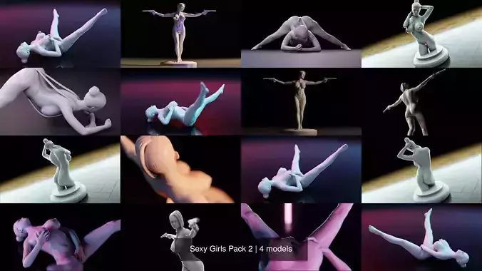 Sexy Girls Pack 2 3D Model Collection