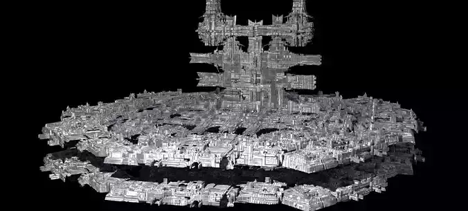 Sci-Fi City dystopia base City Ship 2