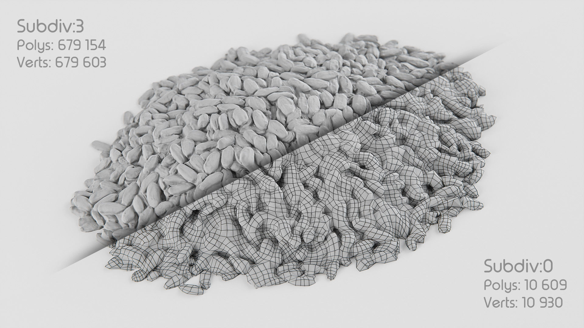 Rice brown Low-poly 3D model_1