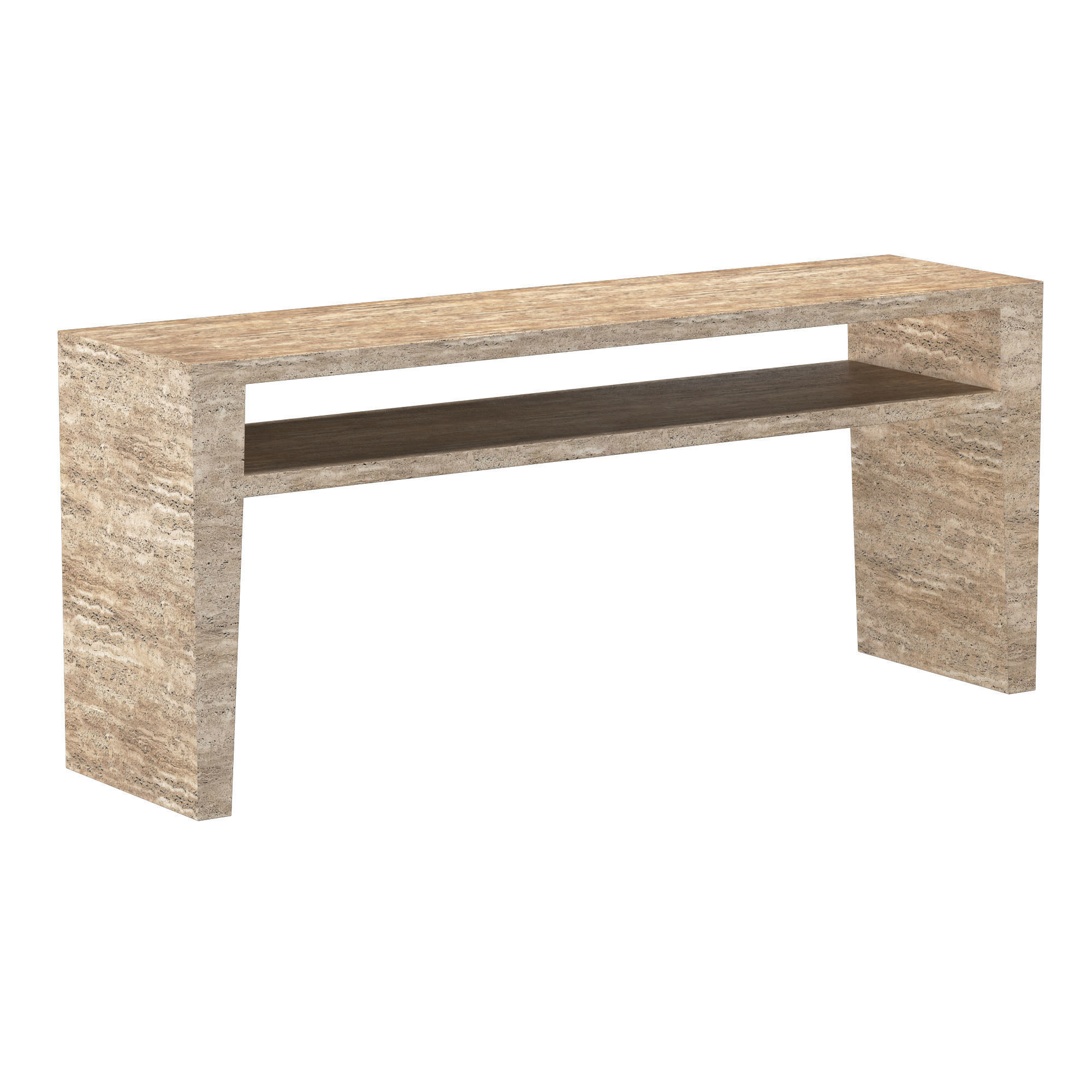 WYETH ITALIAN TRAVERTINE CONSOLE TABLE 3D model_1