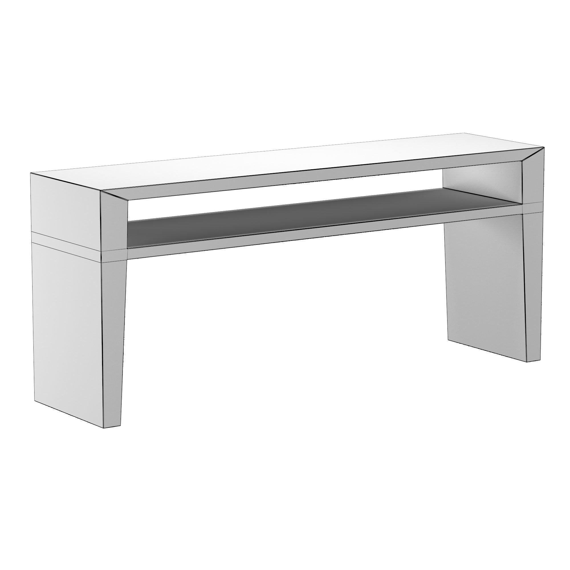 WYETH ITALIAN TRAVERTINE CONSOLE TABLE 3D model_7