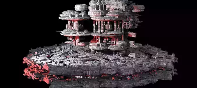 Sci-Fi City dystopia base City Ship 6 