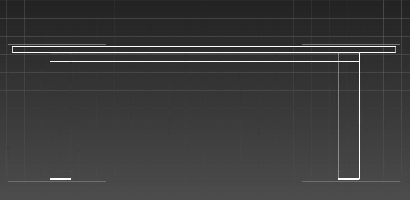 wooden table black metal base 3D model_13