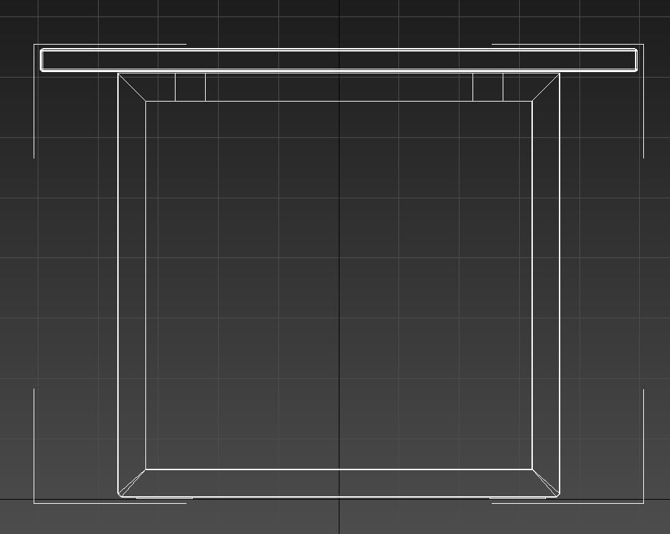wooden table black metal base 3D model_14