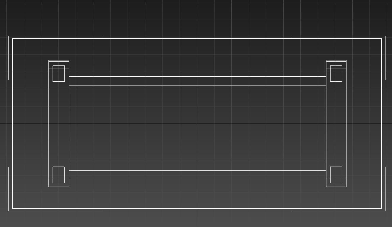 wooden table black metal base 3D model_12