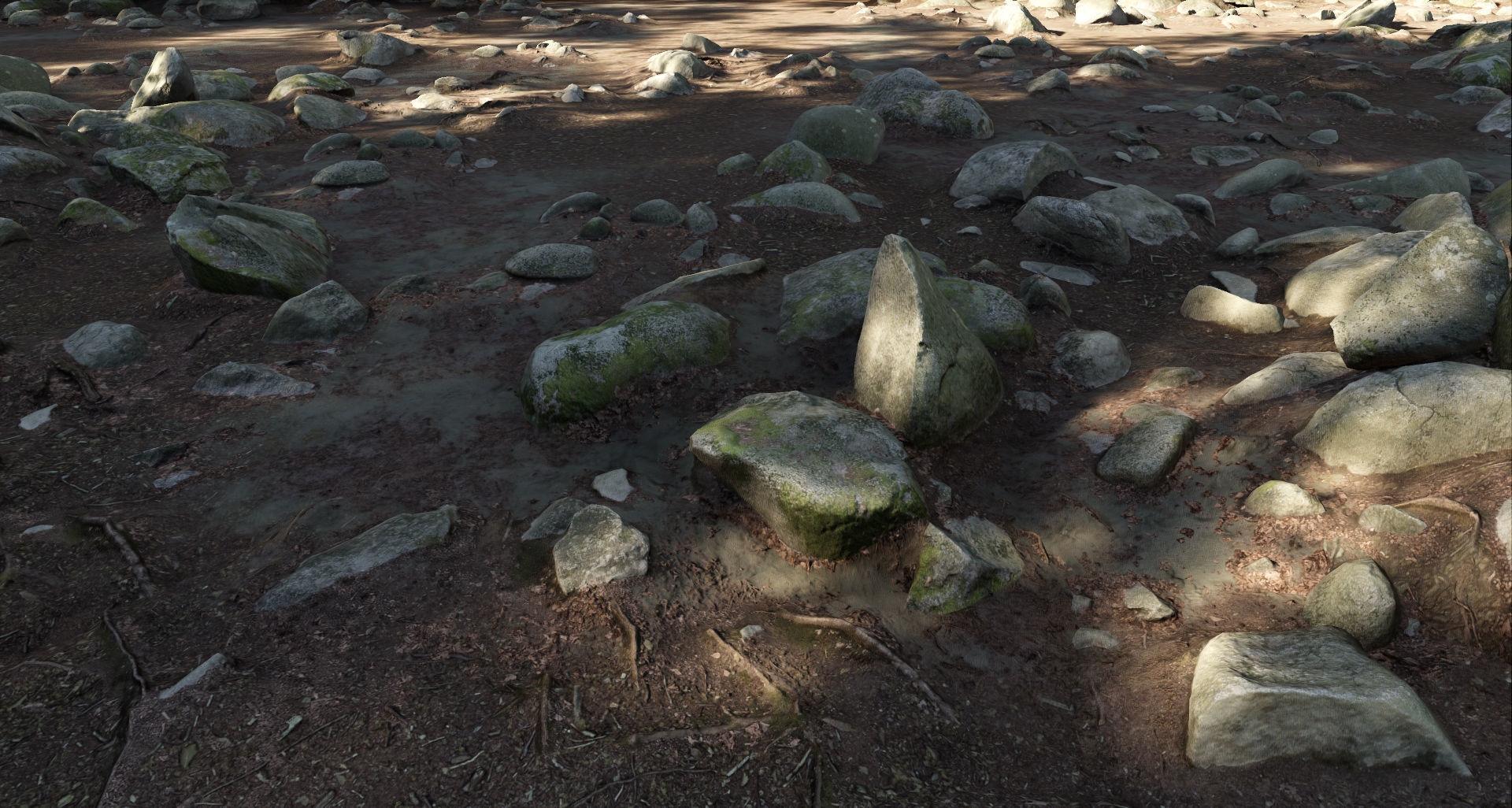 Round Forest Rocks Pack Low-poly 3D model_12