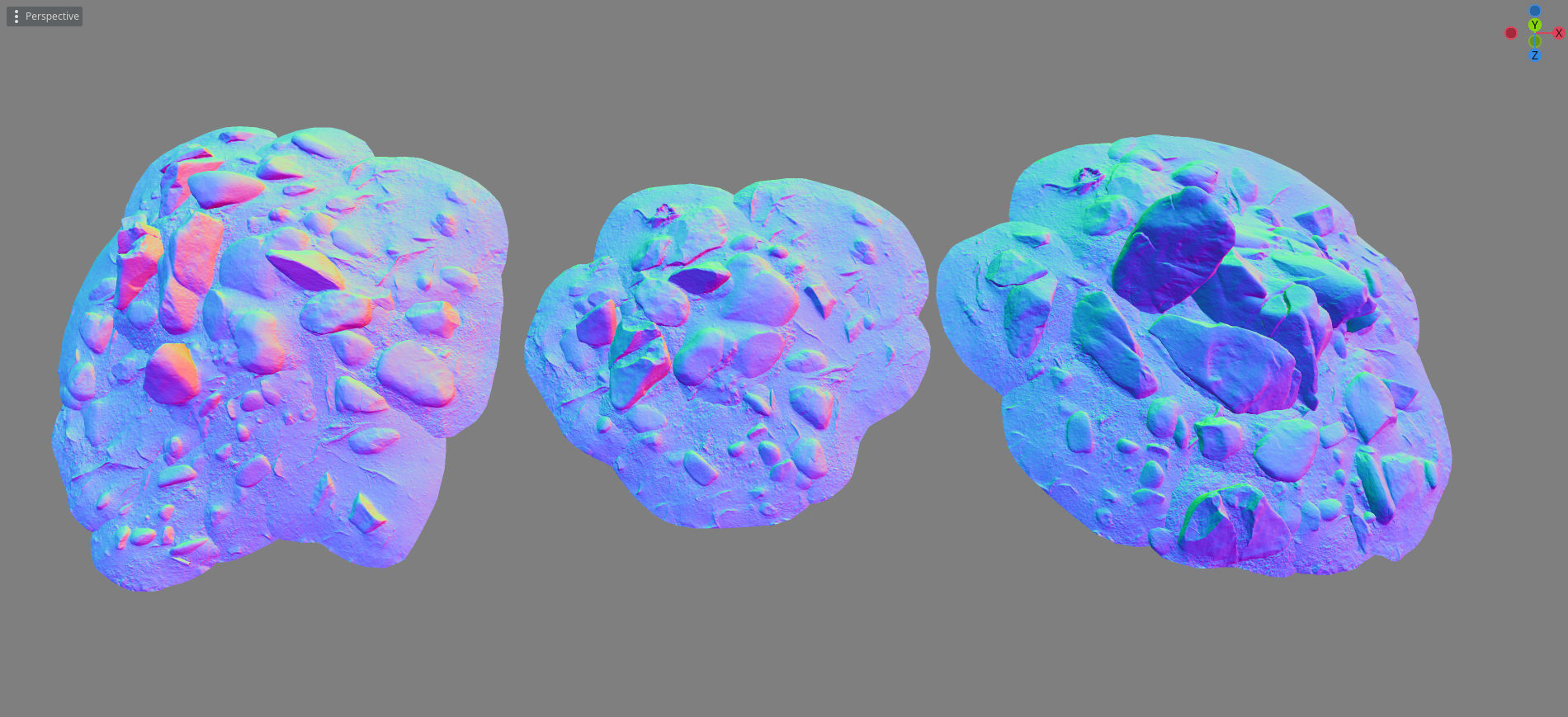 Round Forest Rocks Pack Low-poly 3D model_27