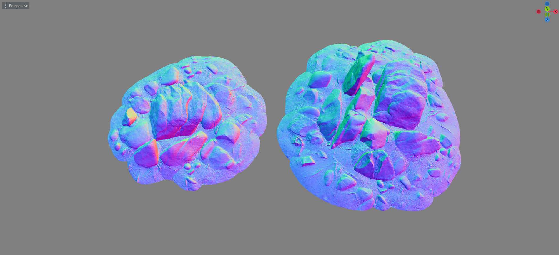 Round Forest Rocks Pack Low-poly 3D model_29