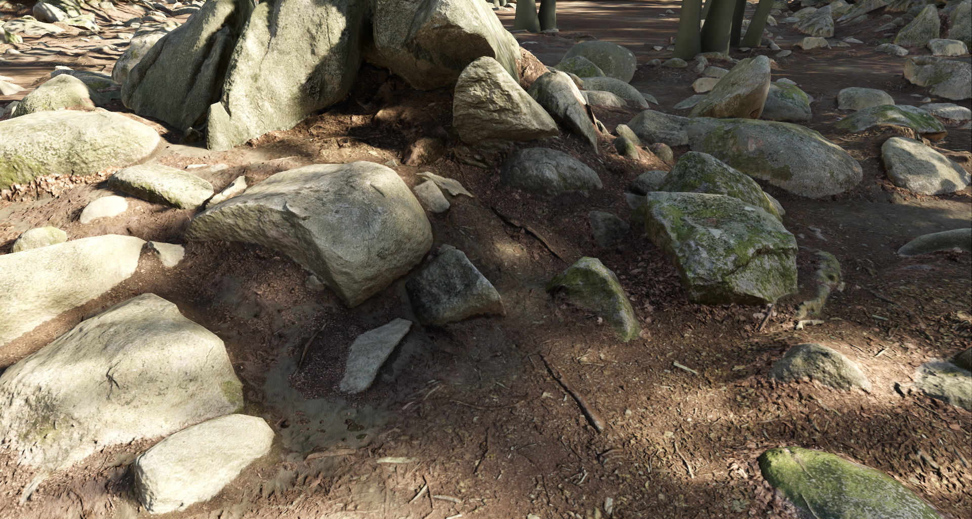 Round Forest Rocks Pack Low-poly 3D model_15