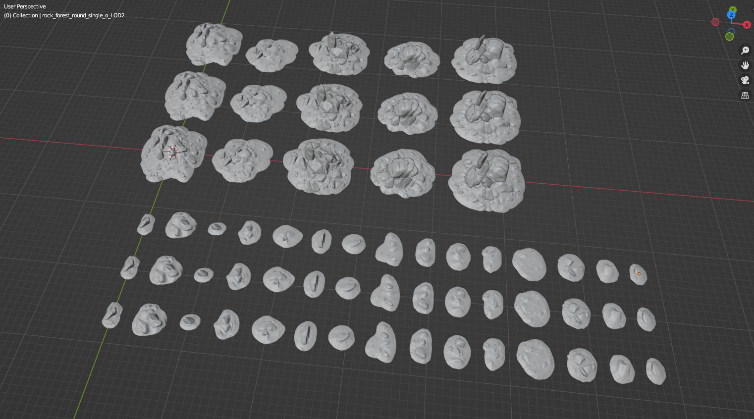 Round Forest Rocks Pack Low-poly 3D model_33