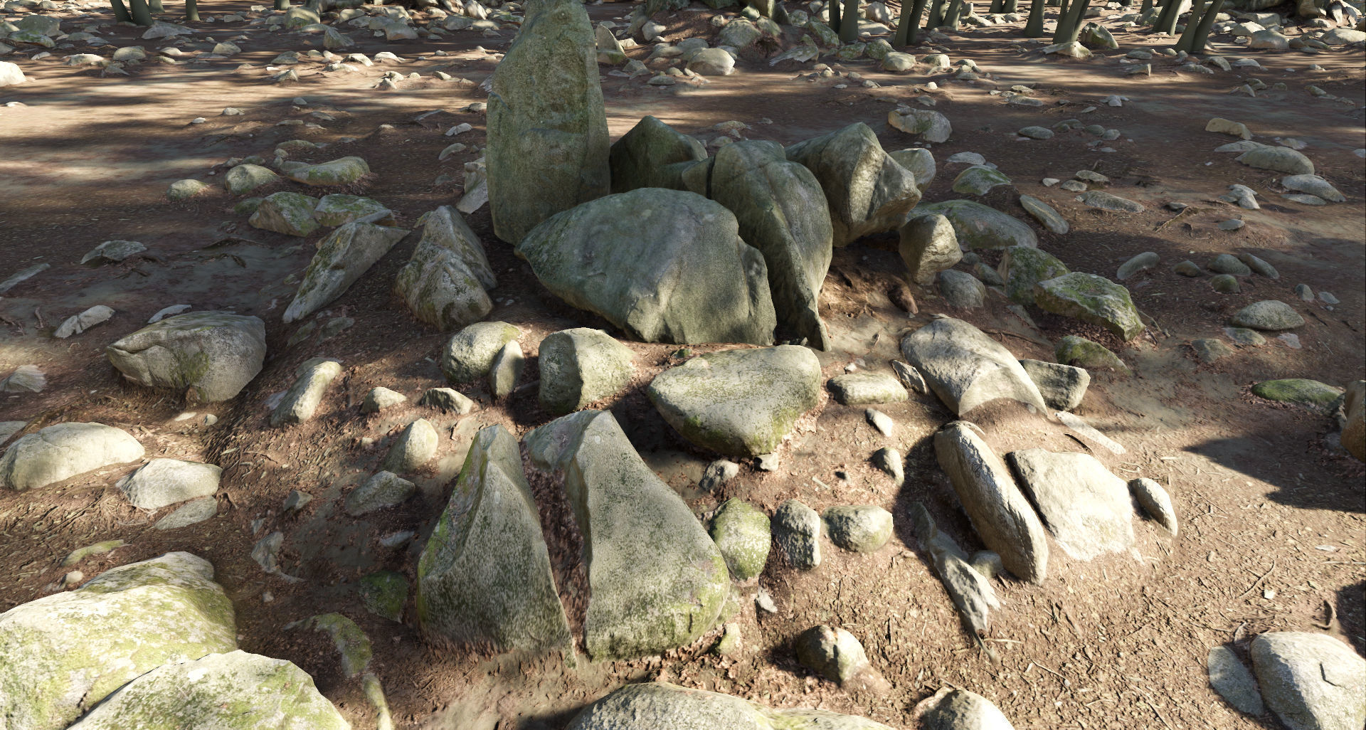 Round Forest Rocks Pack Low-poly 3D model_7