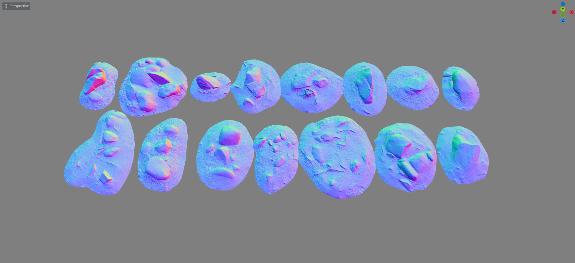 Round Forest Rocks Pack Low-poly 3D model_28