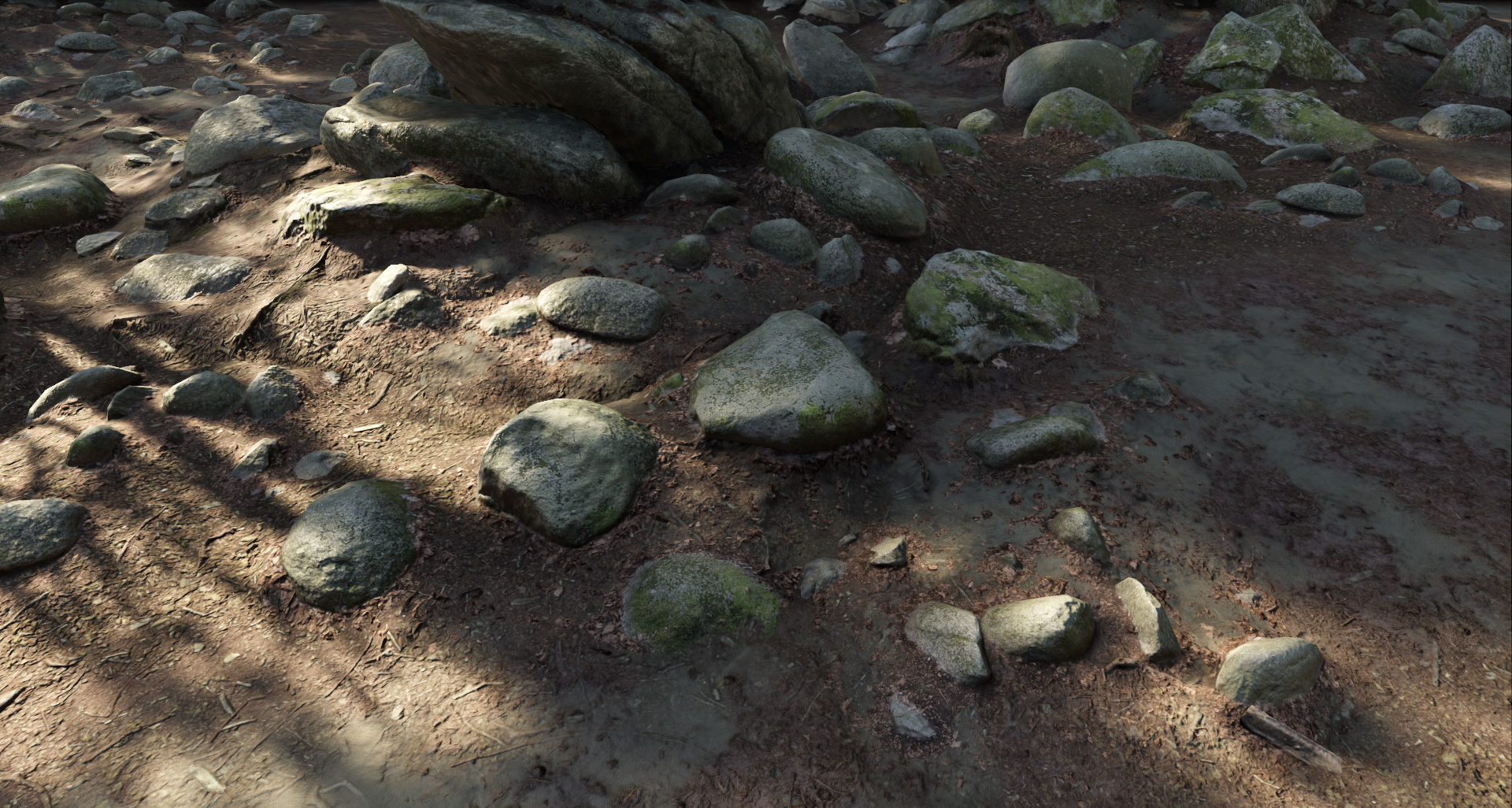 Round Forest Rocks Pack Low-poly 3D model_4
