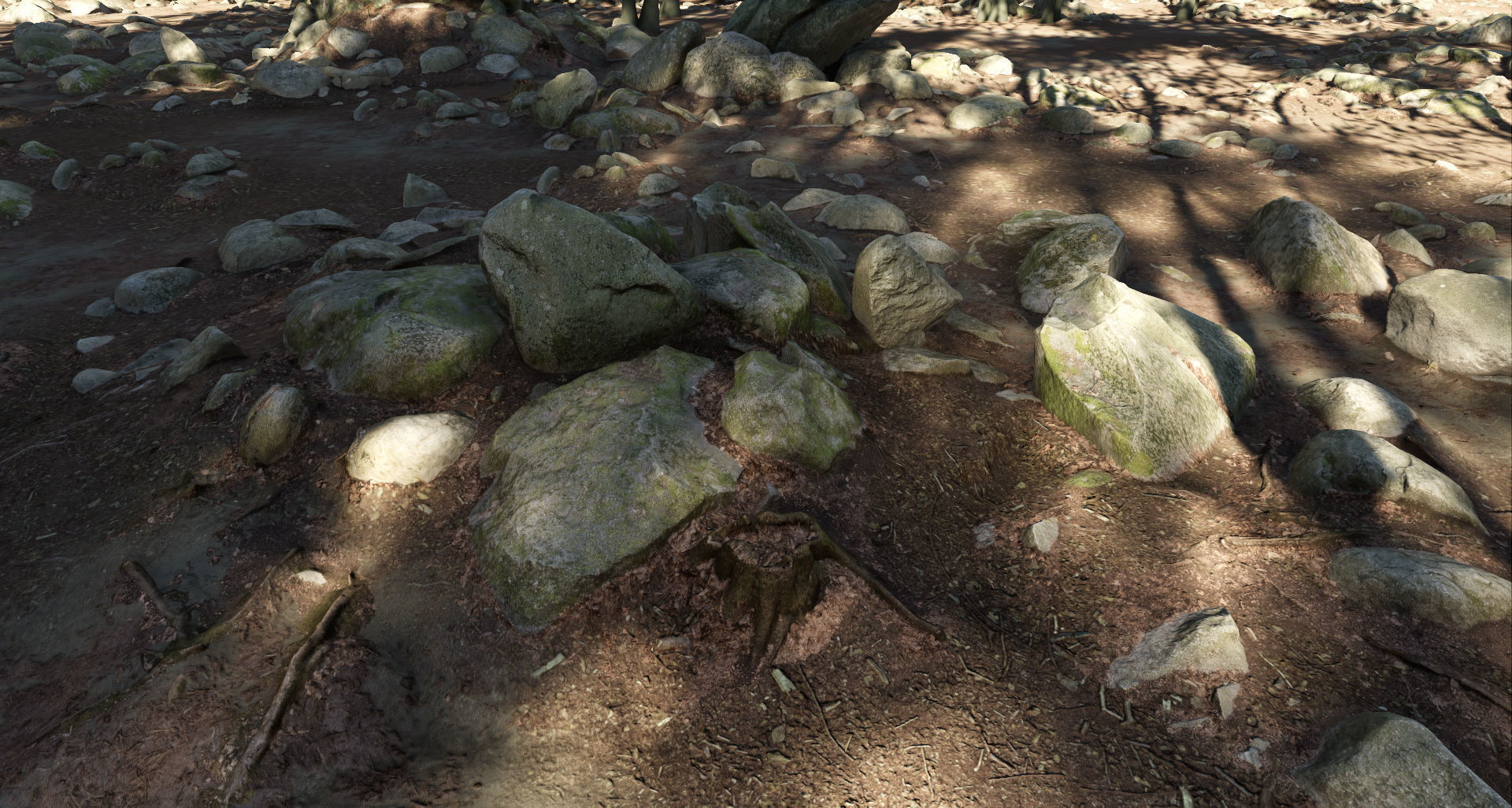 Round Forest Rocks Pack Low-poly 3D model_8