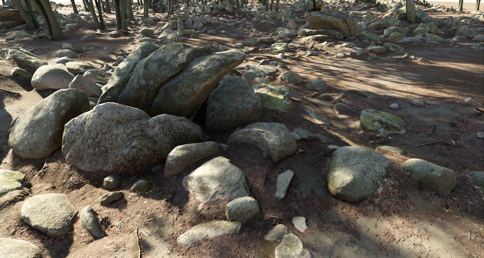Round Forest Rocks Pack Low-poly 3D model_3
