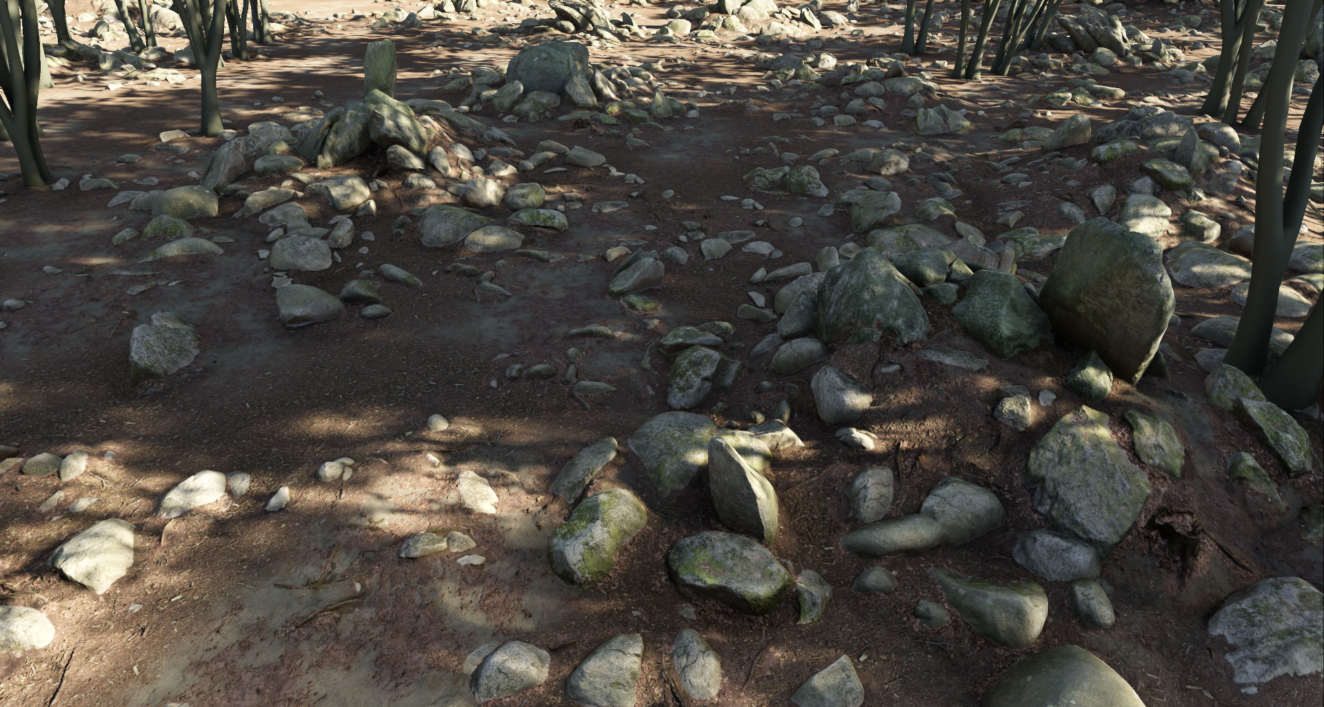 Round Forest Rocks Pack Low-poly 3D model_6