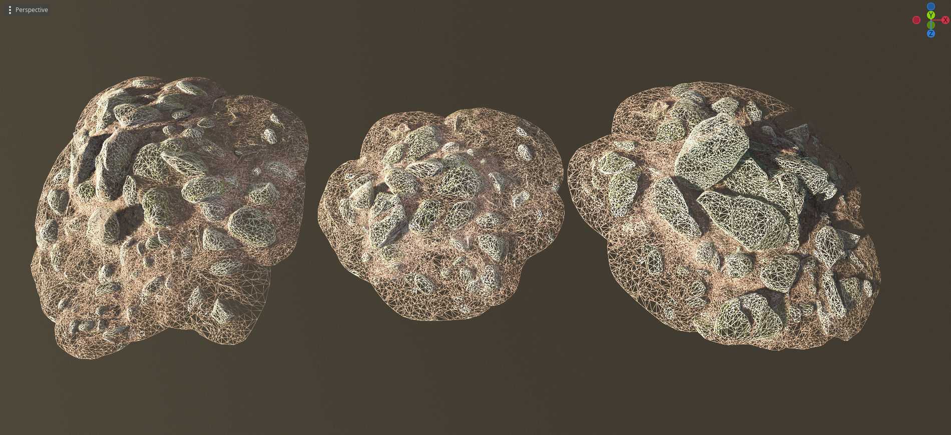 Round Forest Rocks Pack Low-poly 3D model_31