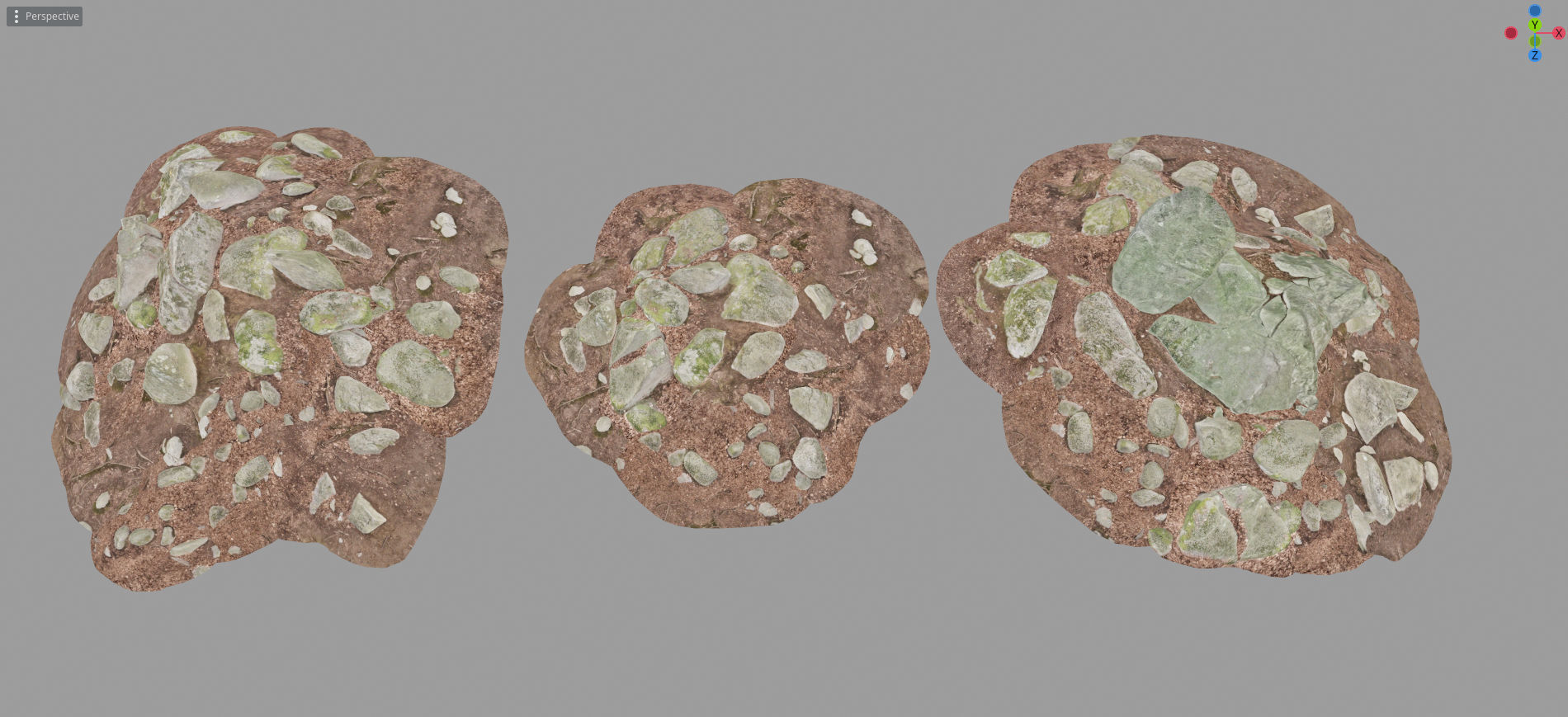 Round Forest Rocks Pack Low-poly 3D model_25