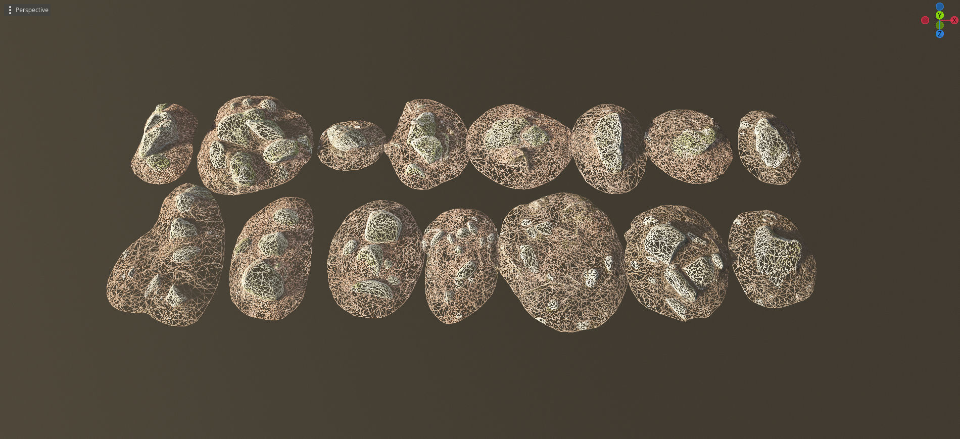 Round Forest Rocks Pack Low-poly 3D model_30
