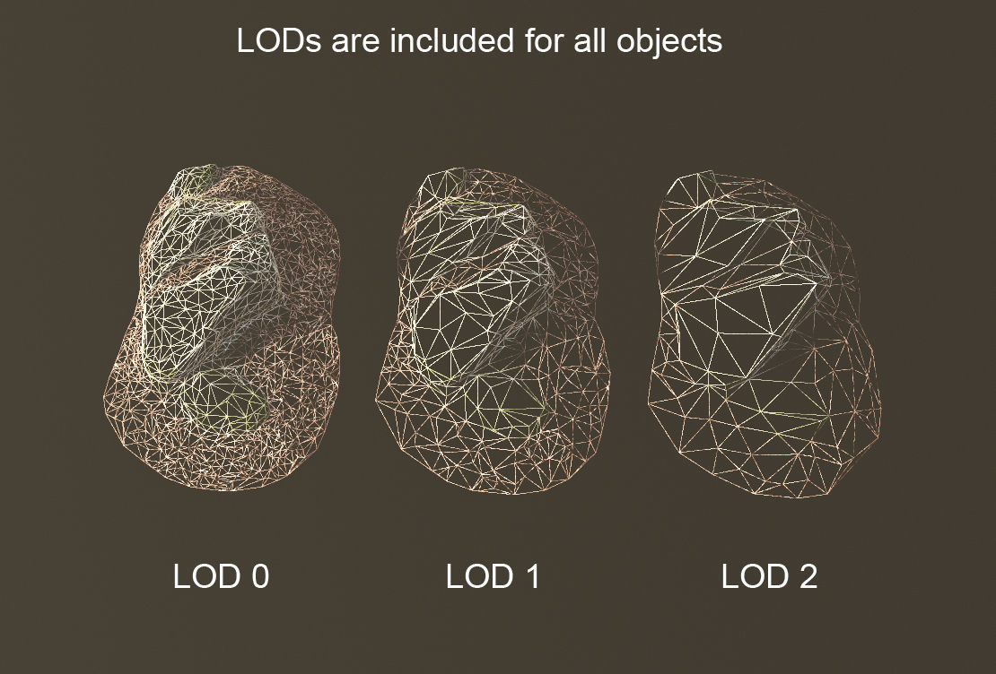 Round Forest Rocks Pack Low-poly 3D model_23