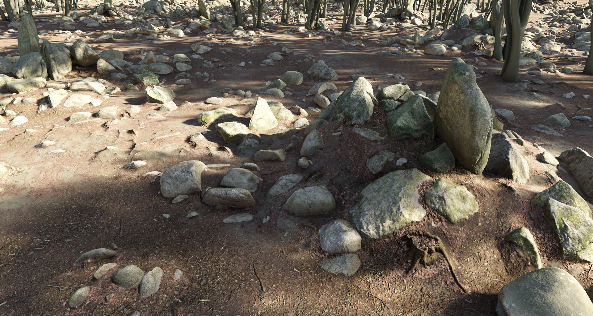Round Forest Rocks Pack Low-poly 3D model_10