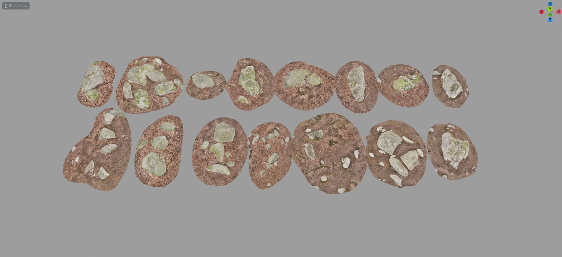 Round Forest Rocks Pack Low-poly 3D model_24