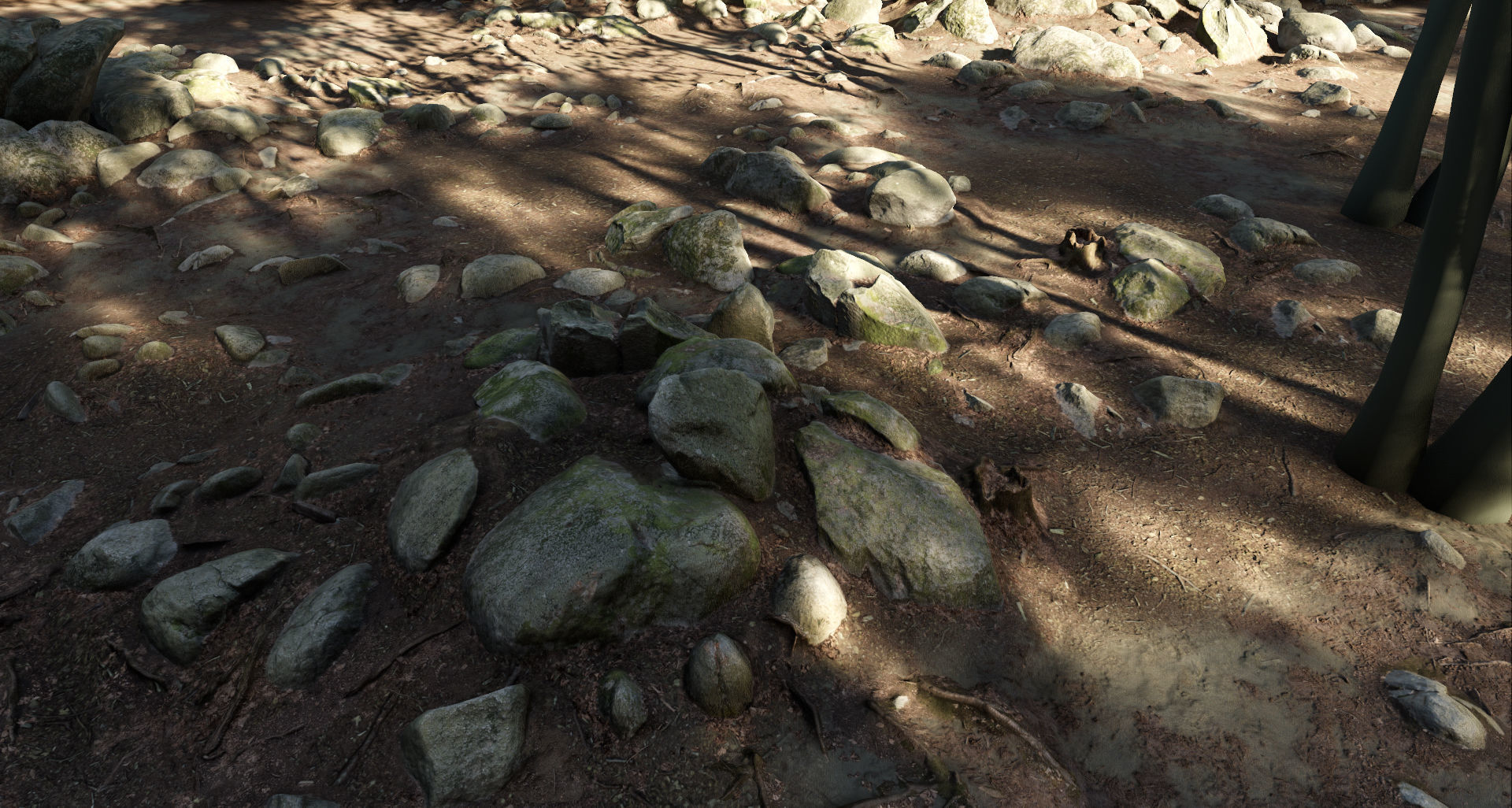 Round Forest Rocks Pack Low-poly 3D model_16