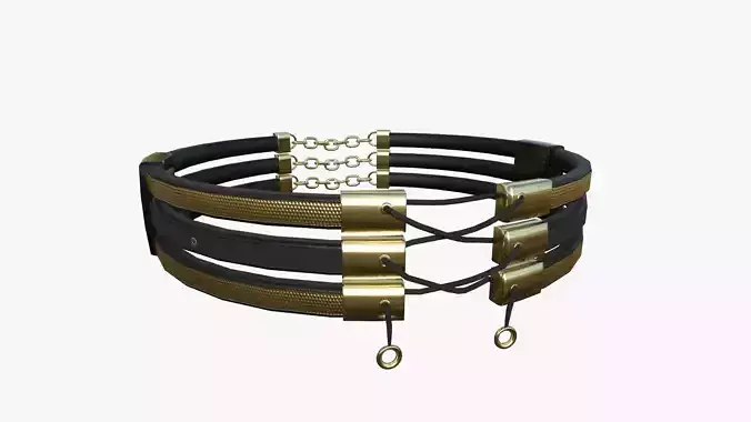 Gothic Collar G06 Gold - Character Fashion Design Low-poly 3D model
