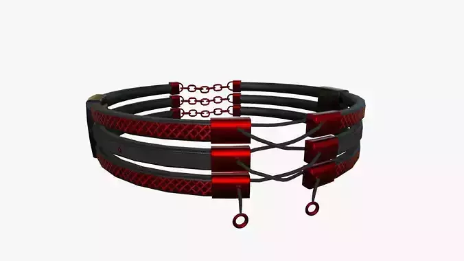 Gothic Collar G07 Red - Character Fashion Design Low-poly 3D model