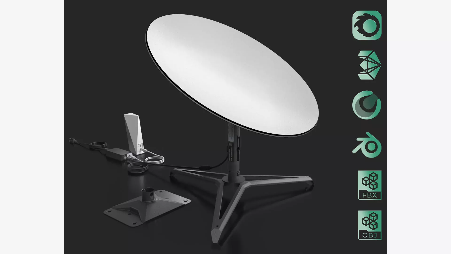 Starlink Satellite Internet Dish Gen 1 3D model_0