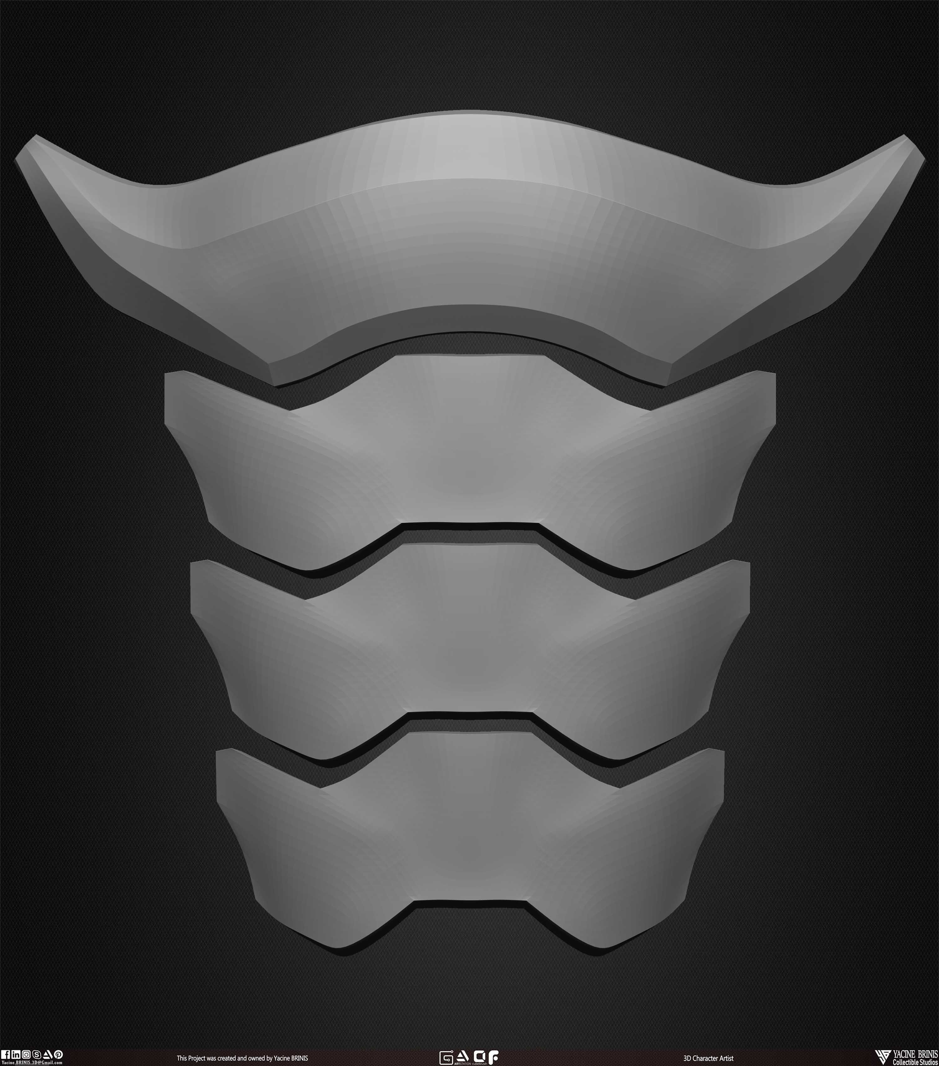 30 Armor Suit Kitbash Vol 01 Low-poly 3D model_16