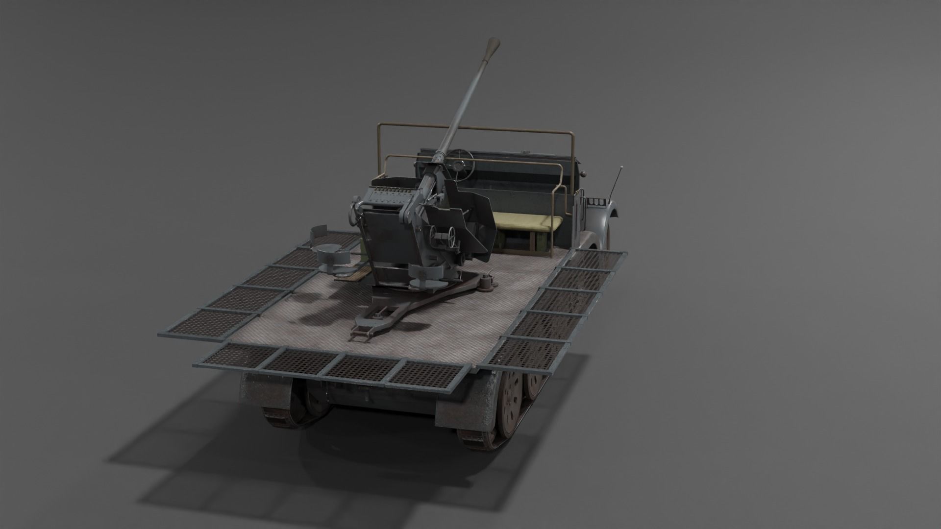 Sd kfz 6-2 Anti Aircraft Gun Low-poly 3D model_24