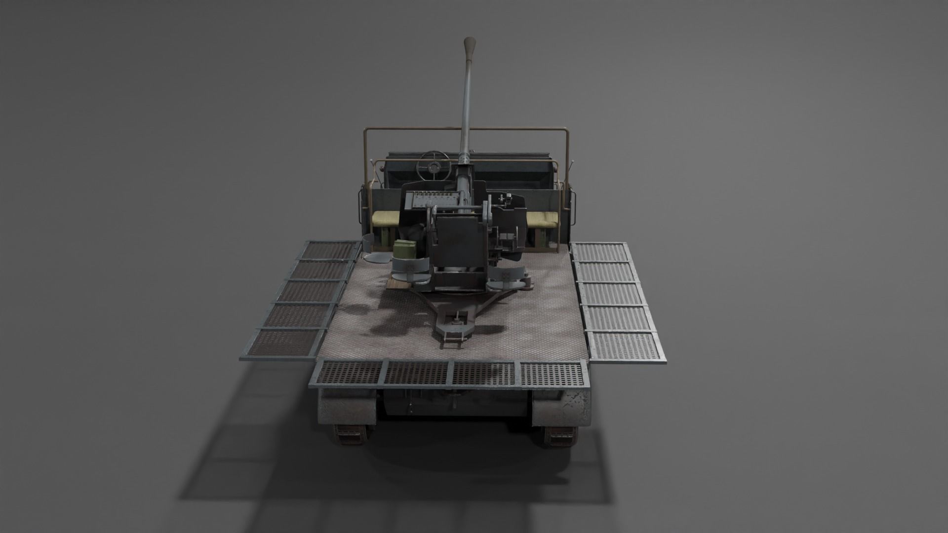 Sd kfz 6-2 Anti Aircraft Gun Low-poly 3D model_14