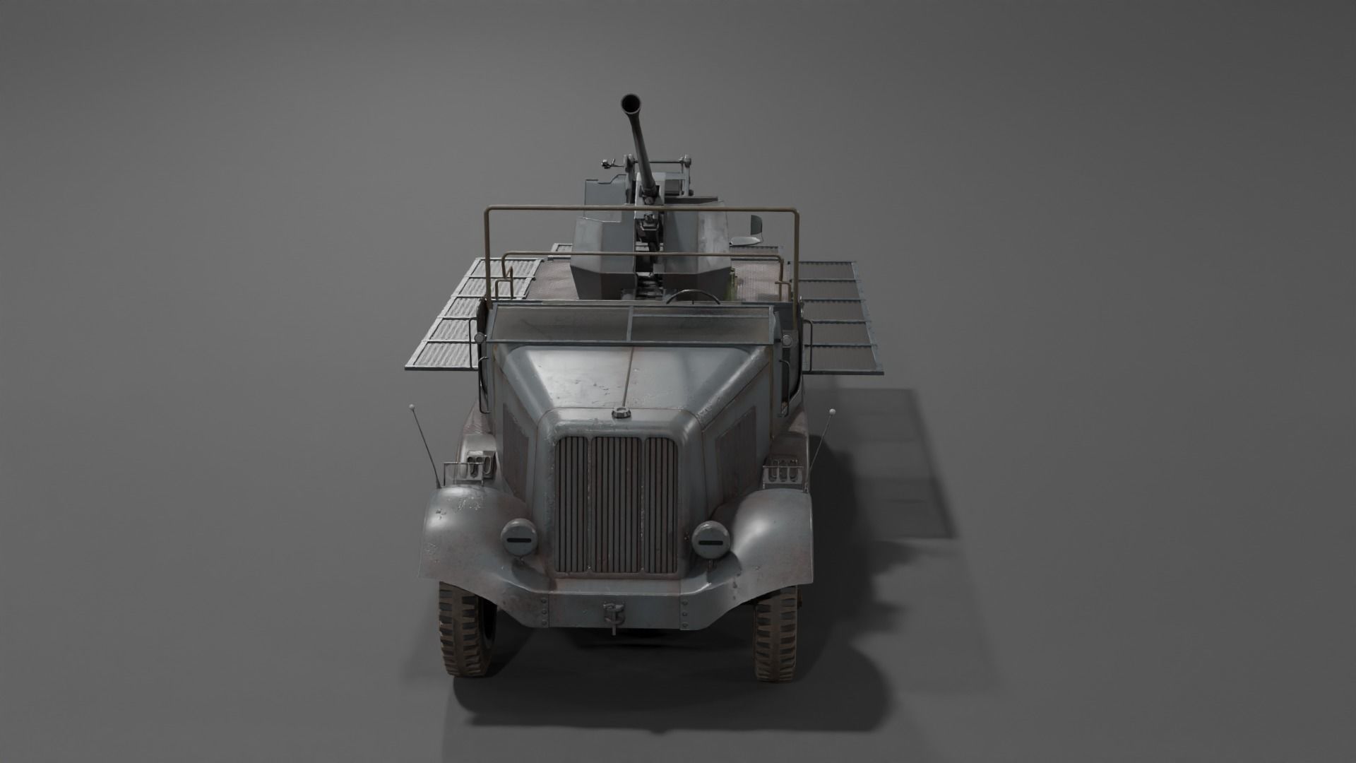 Sd kfz 6-2 Anti Aircraft Gun Low-poly 3D model_19