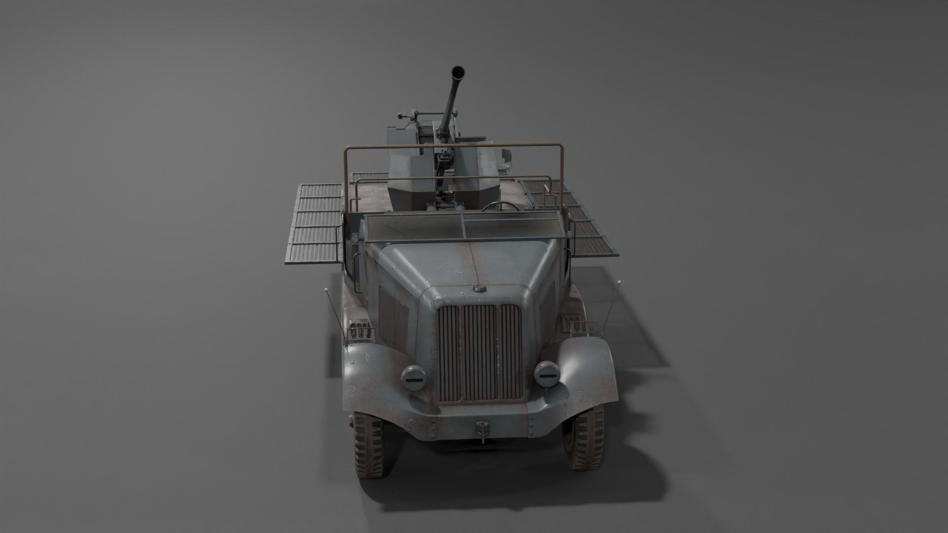 Sd kfz 6-2 Anti Aircraft Gun Low-poly 3D model_21
