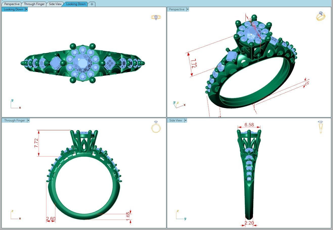 Ring266 diamond engagement ring gold 3D print model_5