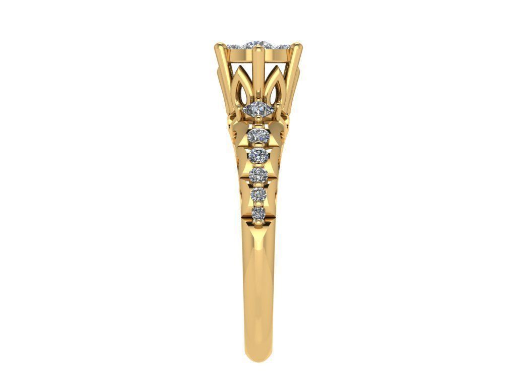 Ring266 diamond engagement ring gold 3D print model_3
