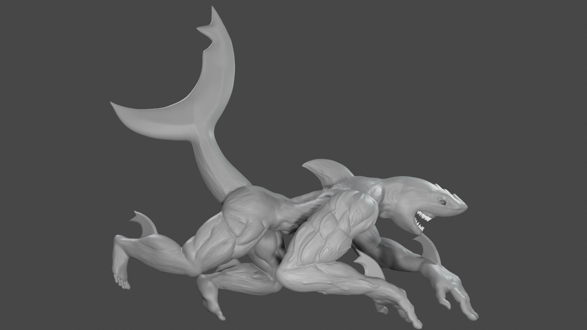 HumanShark Sculpting 3D Print -model 3D print model_2