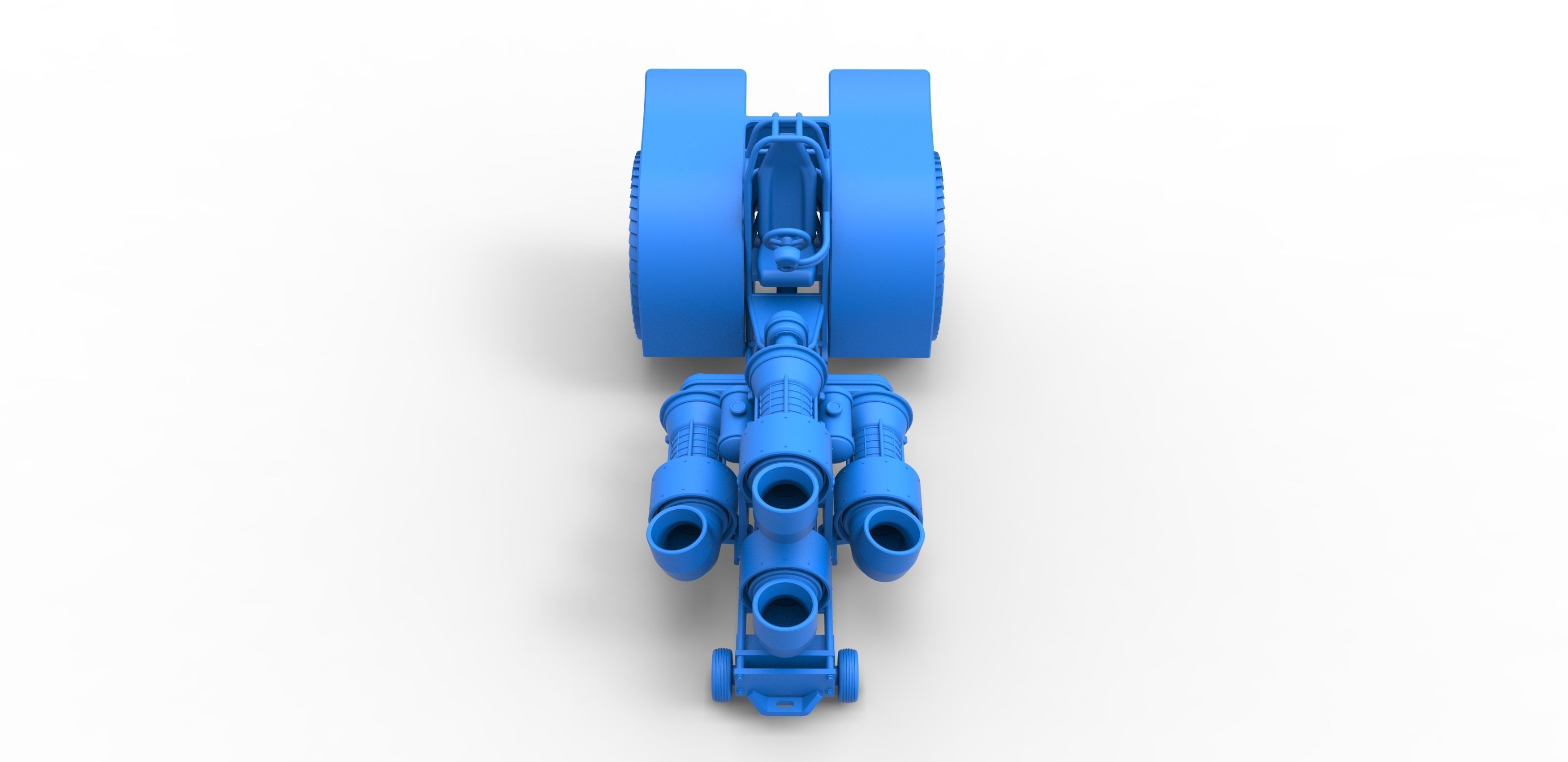 Pulling tractor with 4 jet engines V2 Scale 1 to 25 3D print model_18