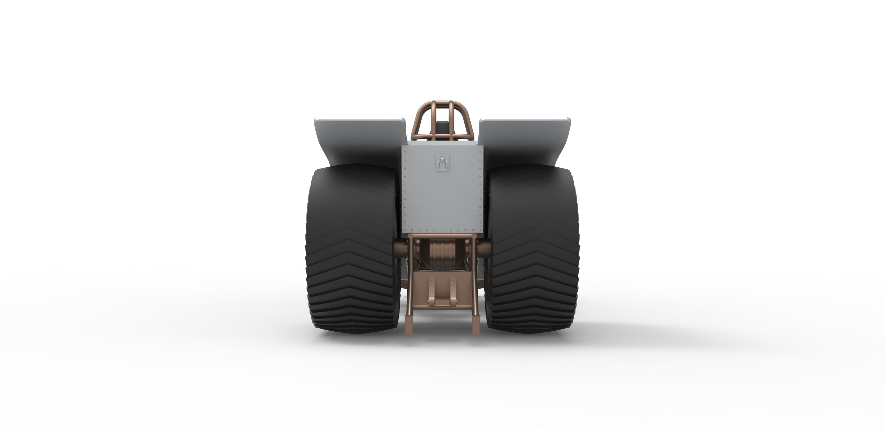 Pulling tractor with 4 jet engines V2 Scale 1 to 25 3D print model_13